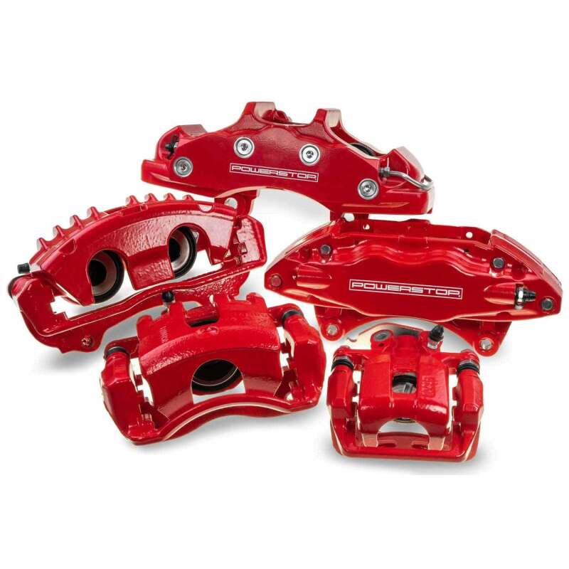 Power Stop 00-05 Ford Excursion Rear Red Calipers w/Brackets - Pair - Image 4