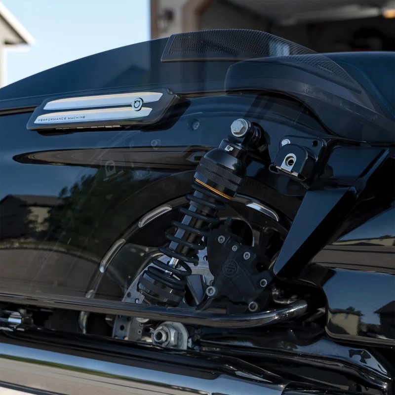 Progressive Harley-Davidson Ultra Touring 944 Series Shocks 13.0in Super Heavy Duty - Blk/Gld - Image 2