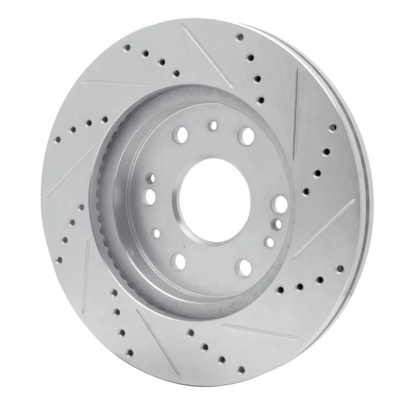R1 05-19 Chevrolet Silverado 1500 Front Left Drilled & Slotted Silver Brake Rotor - Image 5