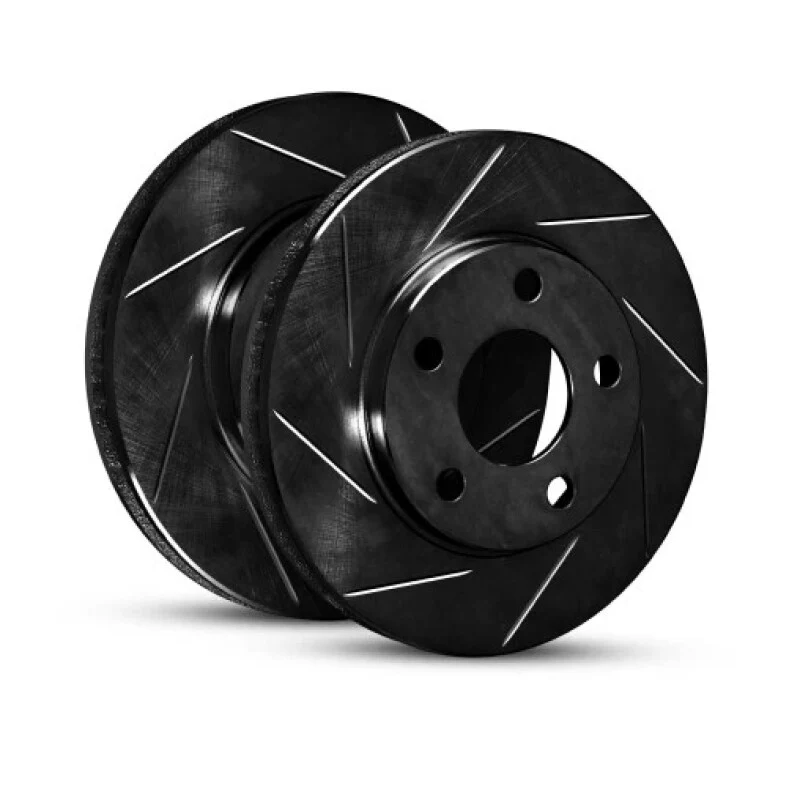 R1 06-13 Volvo C70 Front Left Slotted Black Brake Rotor