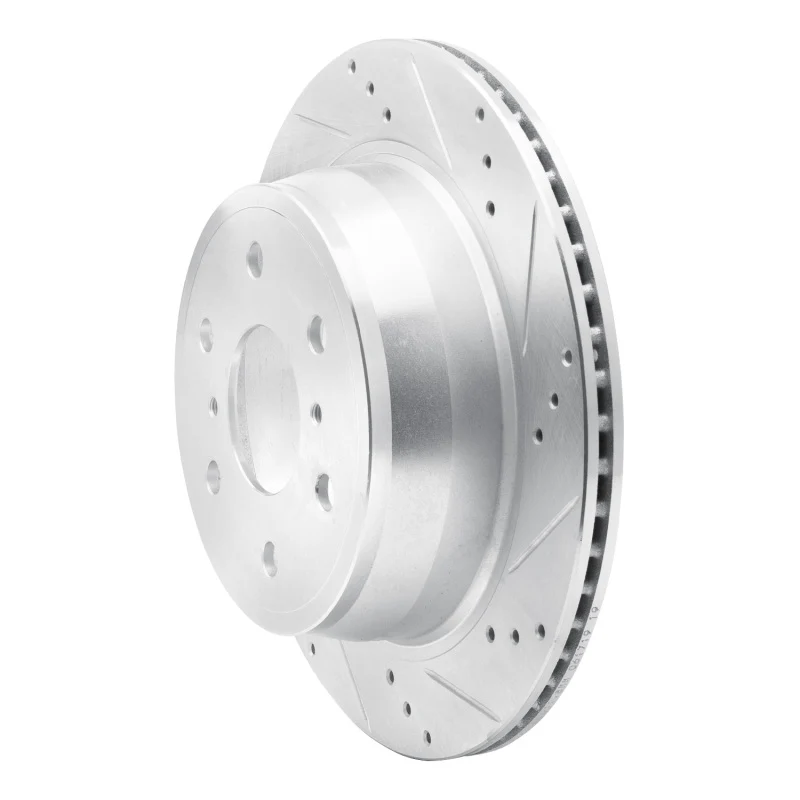 R1 07-20 Cadillac Escalade ESV Rear Right Drilled & Slotted Silver Brake Rotor - Image 5