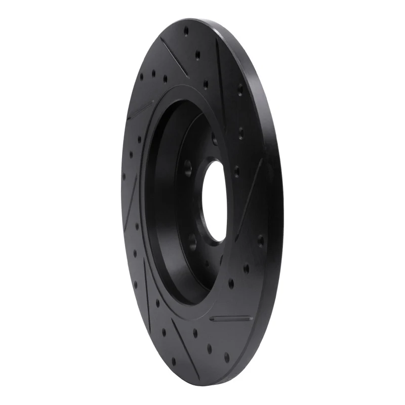 R1 09-25 Audi A4 Left Drilled & Slotted Black Brake Rotor - Image 2