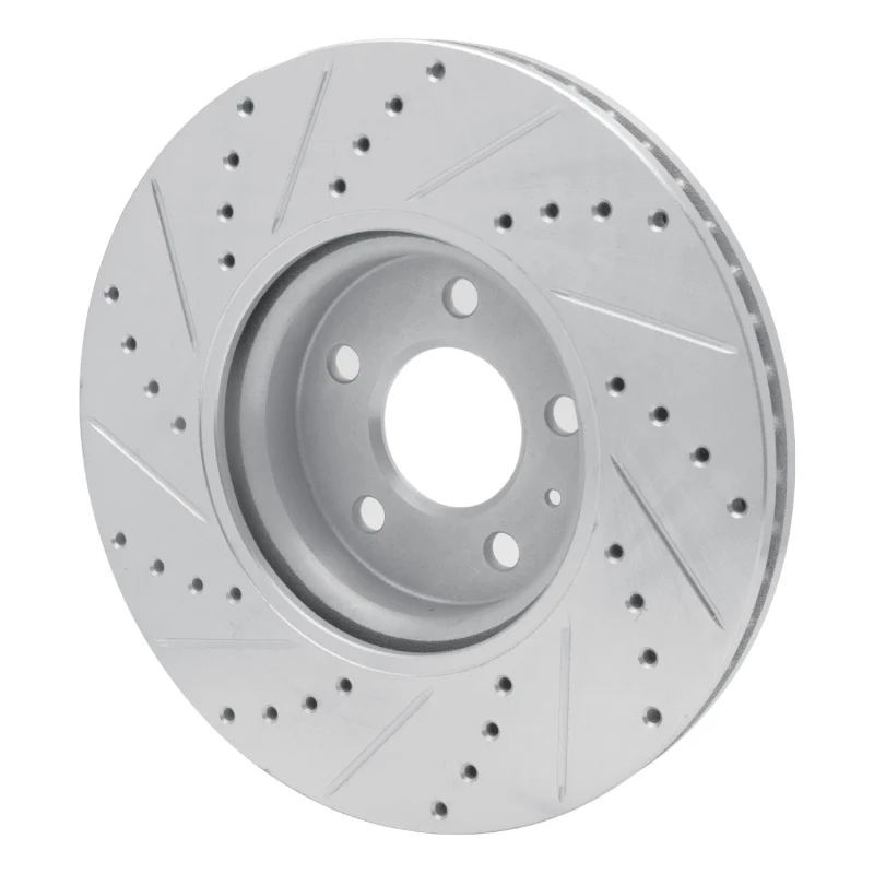 R1 11-17 Audi A5 Front Right Drilled & Slotted Silver Brake Rotor - Image 4