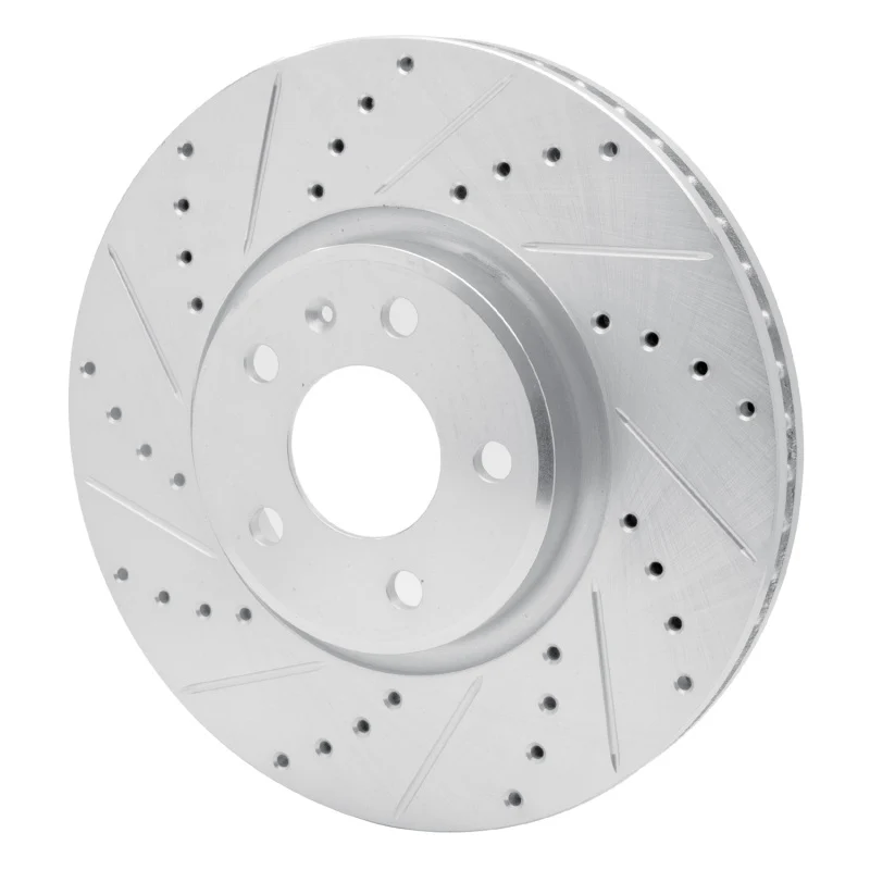 R1 11-17 Audi Q5 (Mexico) Front Left Drilled & Slotted Silver Brake Rotor - Image 2