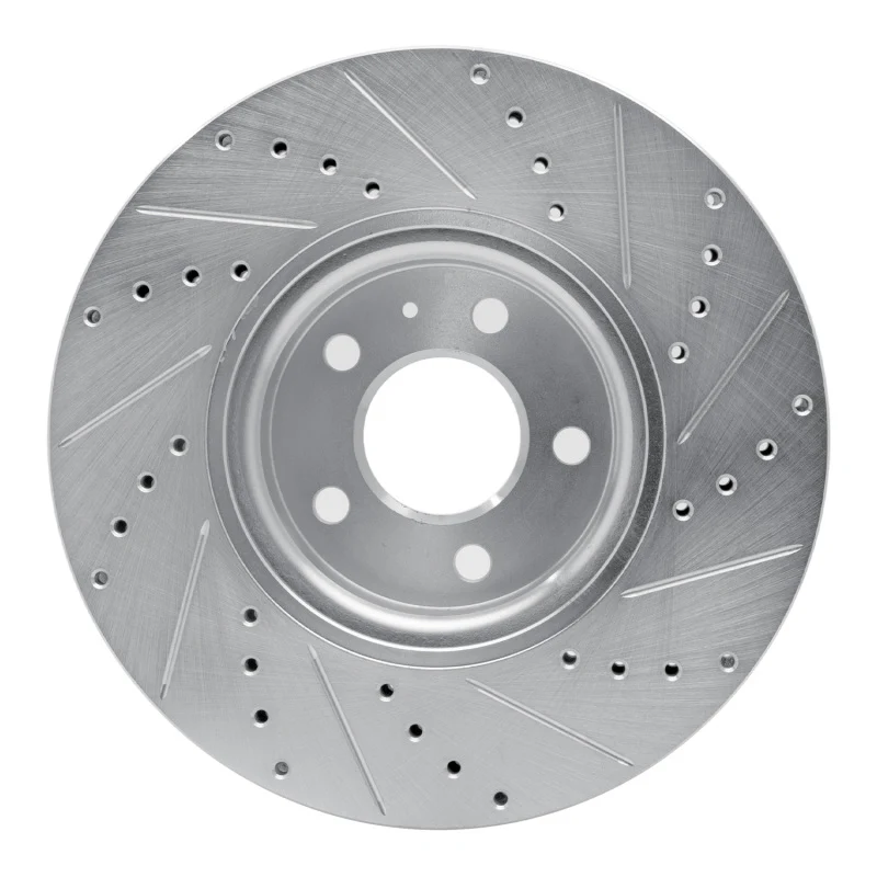 R1 11-17 Audi Q5 (Mexico) Front Left Drilled & Slotted Silver Brake Rotor - Image 3