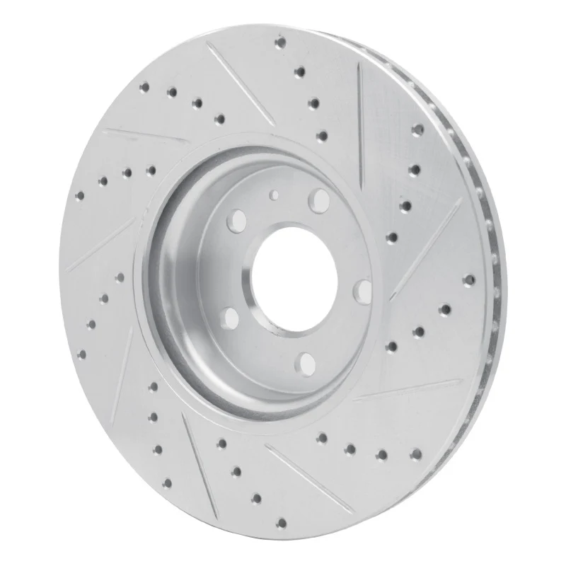 R1 11-17 Audi Q5 (Mexico) Front Left Drilled & Slotted Silver Brake Rotor - Image 5