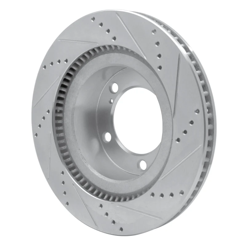 R1 17-21 Toyota Land Cruiser Front Left Drilled & Slotted Silver Brake Rotor - Image 4