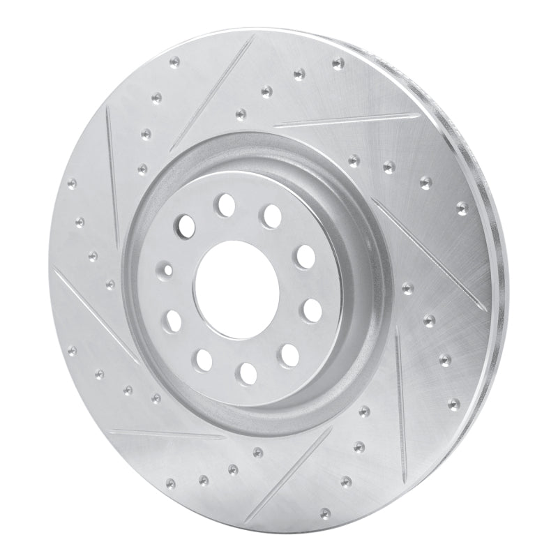 R1 2012-2025 Audi S3 (USA/Canada) Front Left Drilled & Slotted Silver Brake Rotor - Image 3