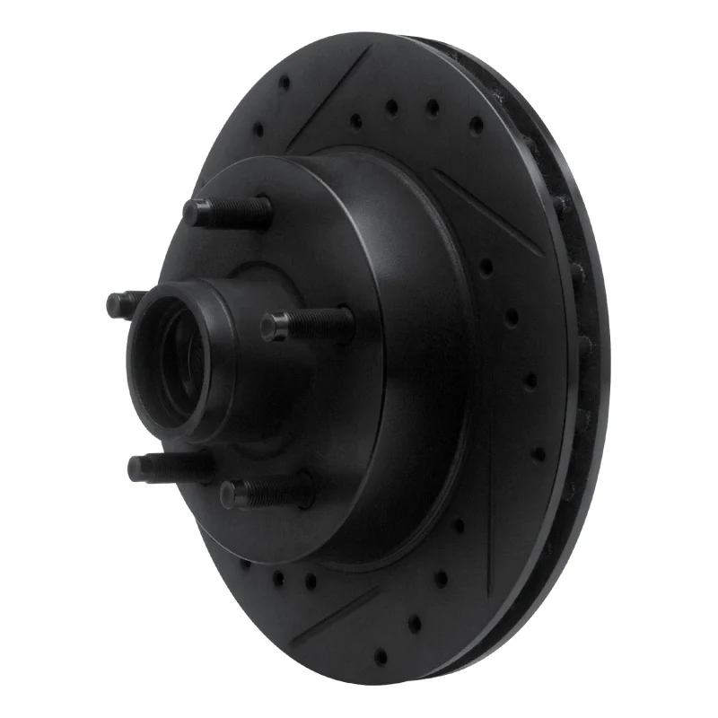 R1 83-94 Ford Ranger (USA/Canada) Front Left Drilled & Slotted Black Brake Rotor - Image 3