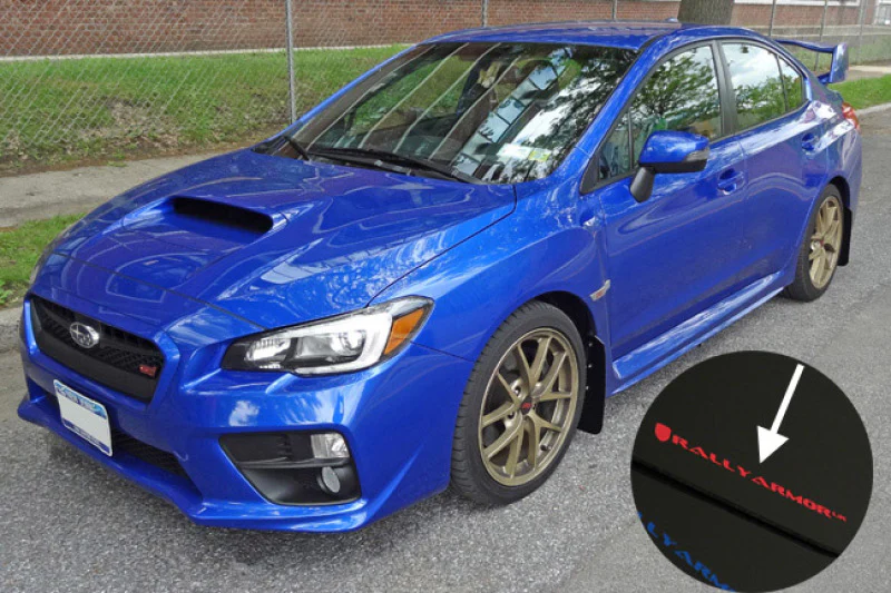 Rally Armor 15-21 Subaru WRX/STI Blue UR Mud Flap w/White Logo - Image 5