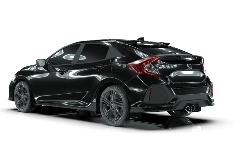 Rally Armor 17-21 Honda Civic Sport/Sport Touring Black UR Mud Flap w/White Logo - Image 2