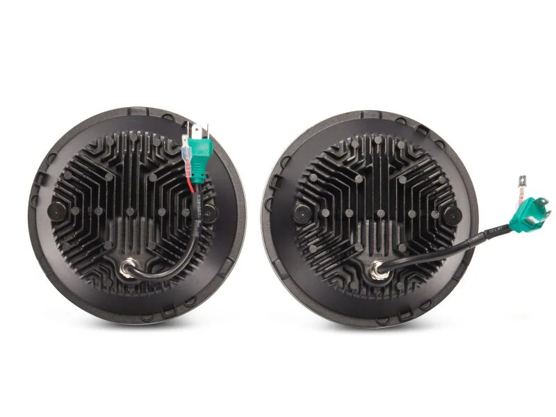 Raxiom 07-18 Jeep Wrangler Axial Series 7-Inch LED Headlights w DRL/ Black Housing - Clear Lens - Image 12