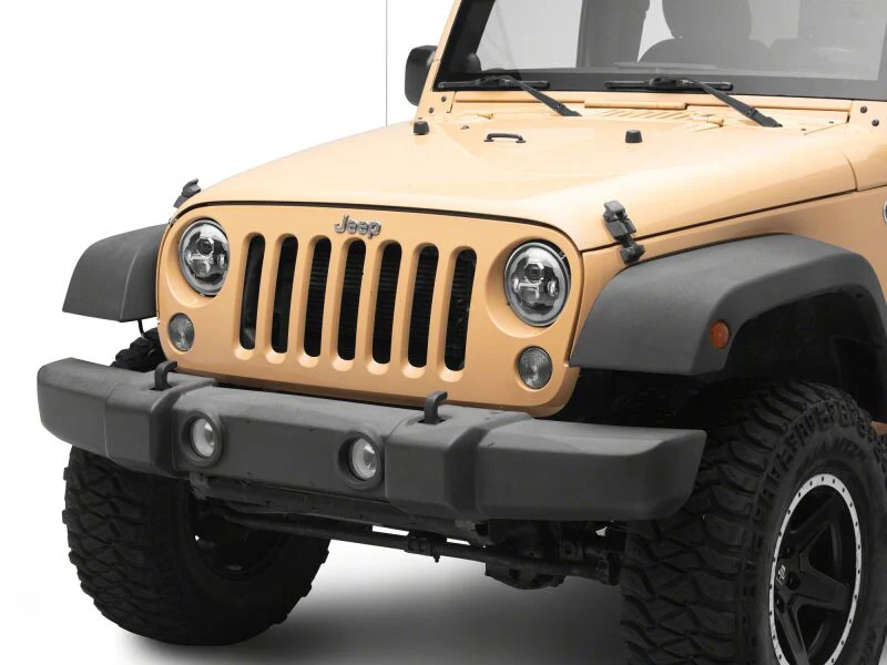 Raxiom 07-18 Jeep Wrangler Axial Series 7-Inch LED Headlights w DRL/ Black Housing - Clear Lens - Image 8