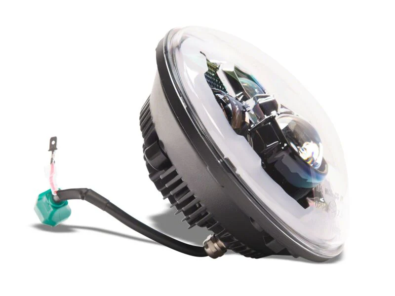 Raxiom 07-18 Jeep Wrangler Axial Series 7-Inch LED Headlights w DRL/ Black Housing - Clear Lens - Image 9