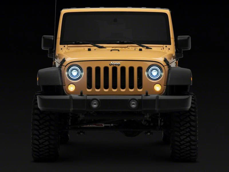 Raxiom 07-18 Jeep Wrangler JK Axial Series 7-In Dragon Eye LED Headlights- Blk Housing (Clear Lens) - Image 3