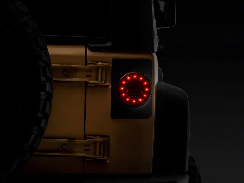 Raxiom 07-18 Jeep Wrangler JK Axial Series Halo LED Tail Lights- Black Housing (Clear Lens) - Image 9