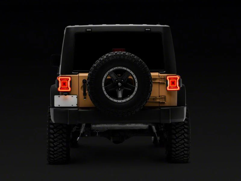 Raxiom 07-18 Jeep Wrangler JK Axial Series JL Style LED Tail Lights- Black Housing- Red Lens - Image 2