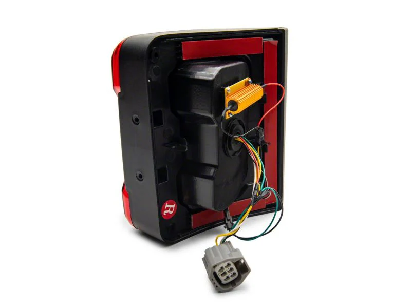 Raxiom 07-18 Jeep Wrangler JK Axial Series JL Style LED Tail Lights- Black Housing- Red Lens - Image 3