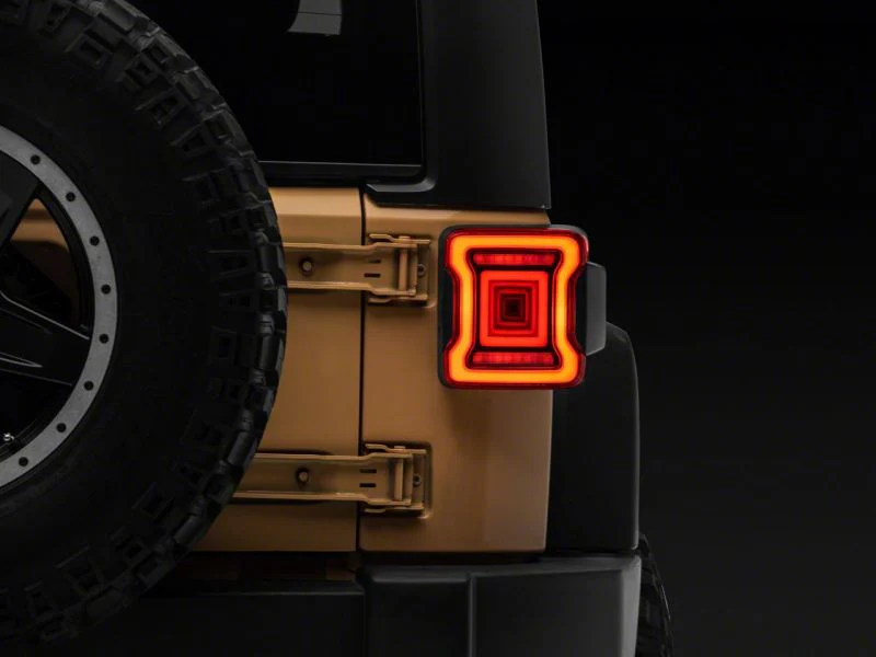 Raxiom 07-18 Jeep Wrangler JK Axial Series JL Style LED Tail Lights- Black Housing- Red Lens - Image 5