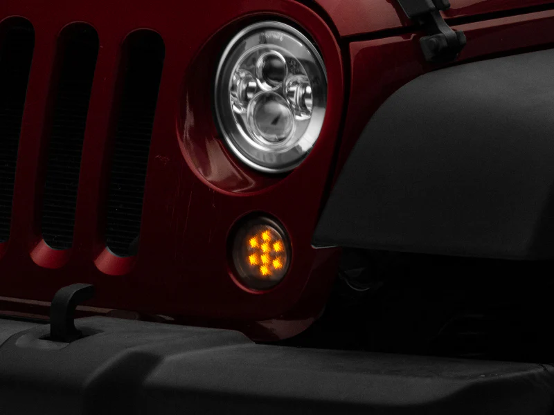 Raxiom 07-18 Jeep Wrangler JK Axial Series LED Amber Turn Signals (Smoked) - Image 5