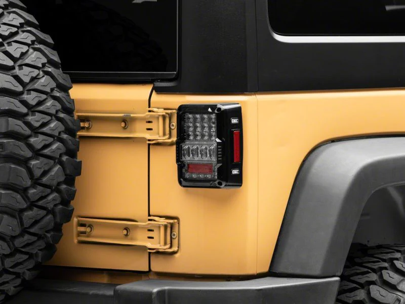 Raxiom 07-18 Jeep Wrangler JK Axial Series Lux LED Tail Lights- Black Housing (Clear Lens) - Image 8