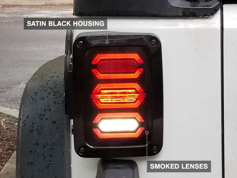 Raxiom 07-18 Jeep Wrangler JK LED Tail Lights- Black Housing (Smoked Lens) - Image 11
