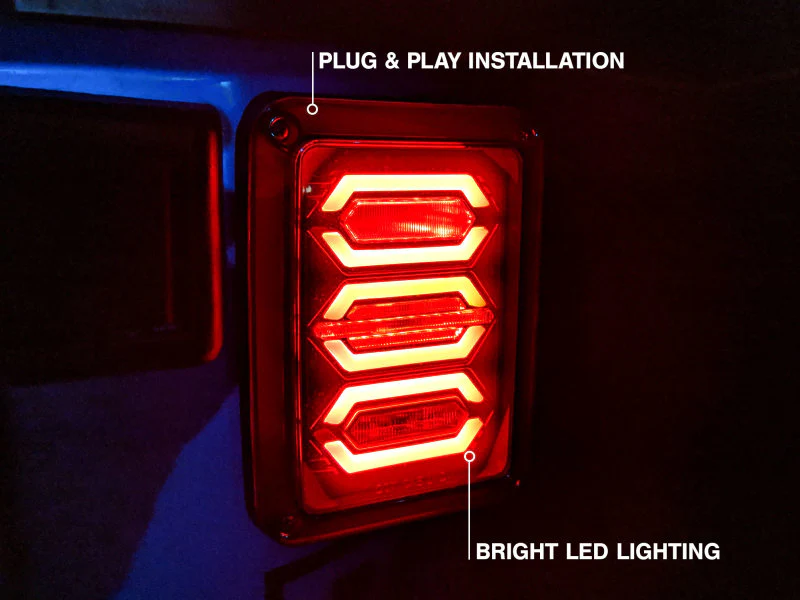 Raxiom 07-18 Jeep Wrangler JK LED Tail Lights- Black Housing (Smoked Lens) - Image 4