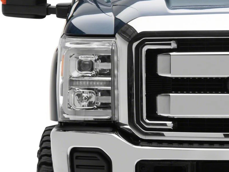 Raxiom 11-16 Ford F-250 Super Duty LED Projector Headlights - Chrome Housing (Clear Lens) - Image 11