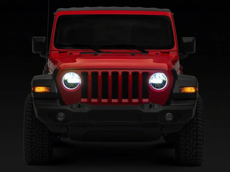 Raxiom 18-23 Jeep Wrangler JL Axial Series 9-In LED Headlights- Black Housing (Clear Lens) - Image 13