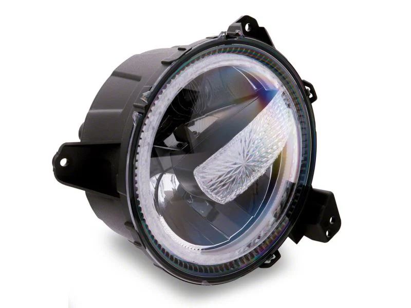 Raxiom 18-23 Jeep Wrangler JL Axial Series 9-In LED Headlights- Black Housing (Clear Lens) - Image 3
