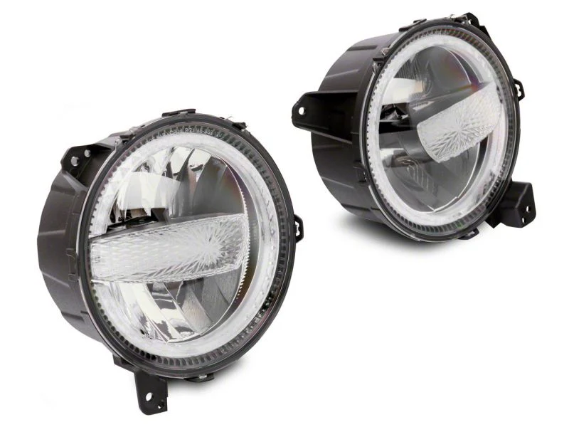 Raxiom 18-23 Jeep Wrangler JL Axial Series 9-In LED Headlights- Black Housing (Clear Lens) - Image 5