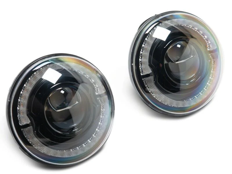 Raxiom 18-26 Jeep Wrangler JL/ 20-26 Gladiator JT HiOutput LED Hlights/Angel Eye DRL-Blk-Clear Lens - Image 3