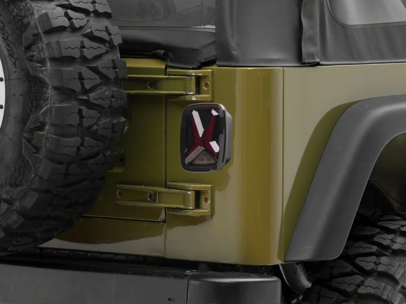 Raxiom 76-06 Jeep CJ7 Wrangler YJ & TJ Gladiator LED Tail Lights- Black Housing (Smoked Lens) - Image 2