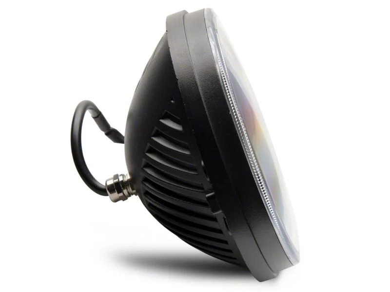 Raxiom 97-18 Jeep Wrangler TJ & JK Axial 7-In LED Headlights w/ DRL - Black Housing (Clear Lens) - Image 13