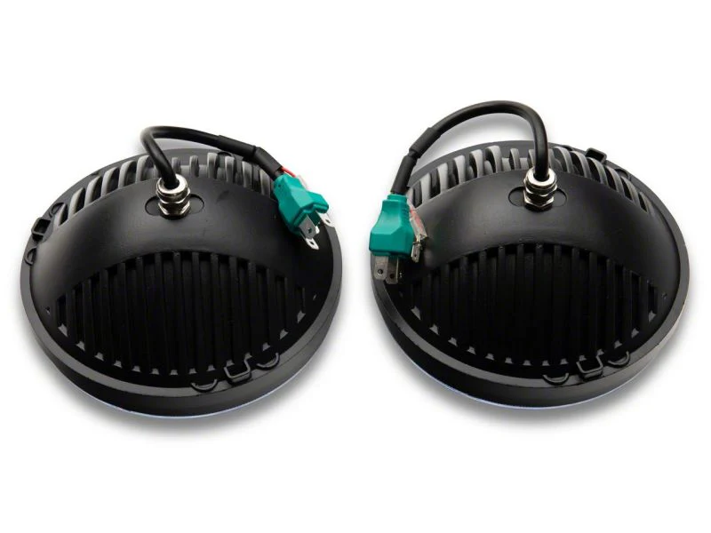 Raxiom 97-18 Jeep Wrangler TJ & JK Axial 7-In LED Headlights w/ DRL - Black Housing (Clear Lens) - Image 6
