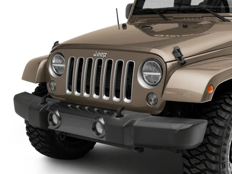 Raxiom 97-18 Jeep Wrangler TJ & JK Axial 7-In LED Headlights w/ DRL - Black Housing (Clear Lens) - Image 7