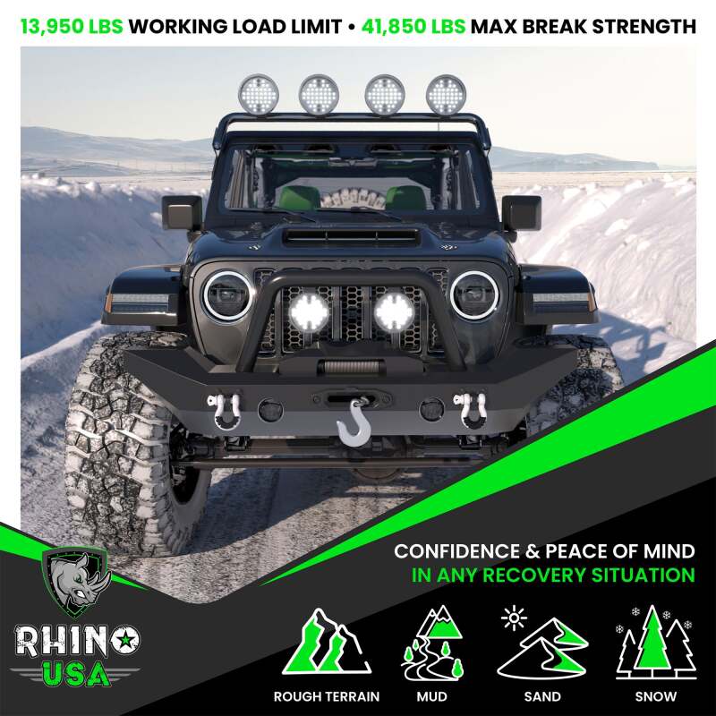 Rhino USA 3/4In D-Ring Shackle Set (2-Pack) Matte Black - Image 7