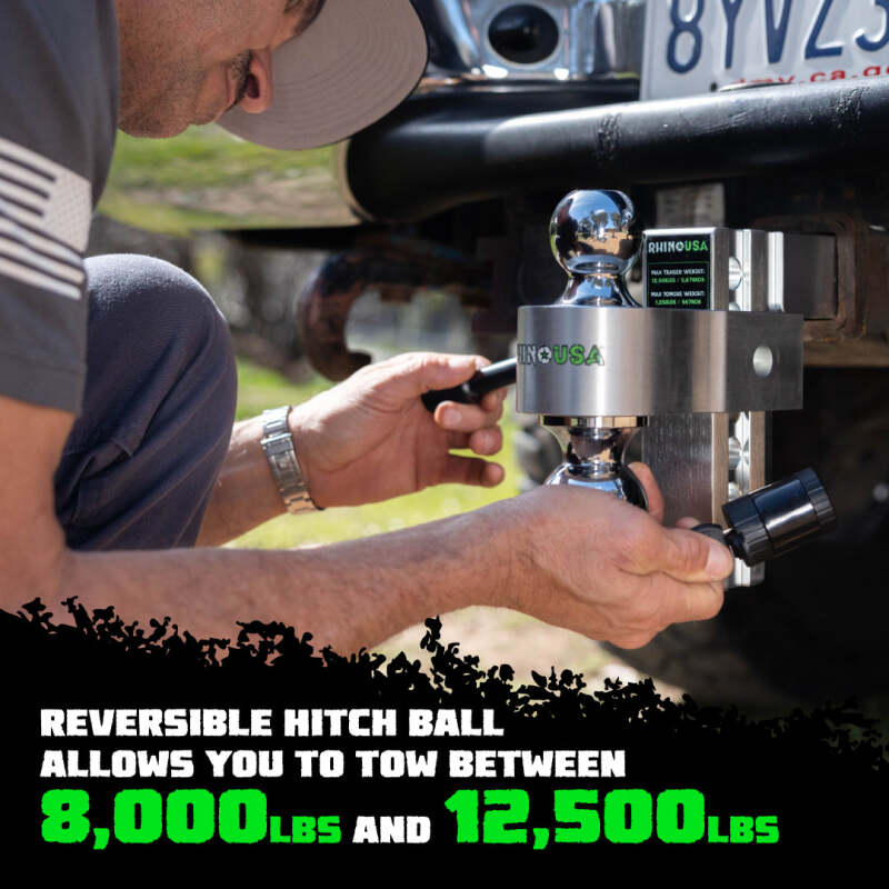 Rhino USA 6In Heavy Duty Drop Hitch - 2In (Black) - Image 7