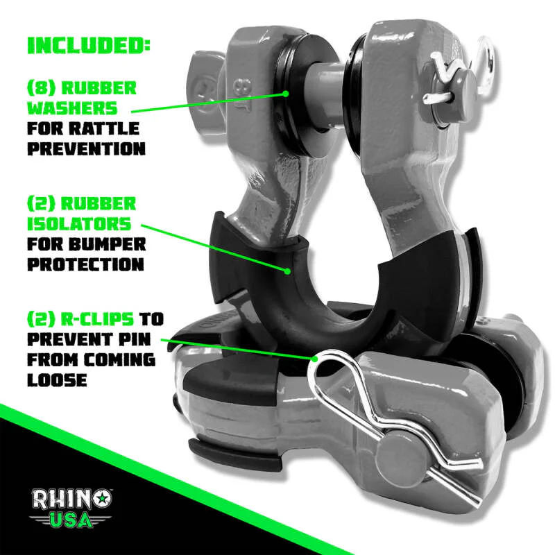 Rhino USA 8T Super Shackle 2-Pack (Gray) - Image 3