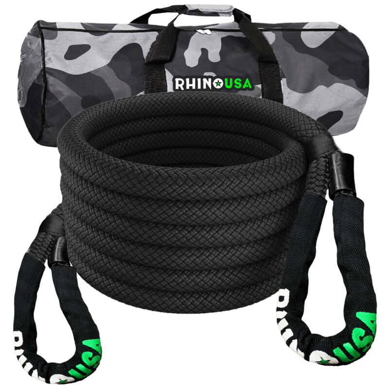 Rhino USA Kinetic Energy Recovery Rope (1.25In X 30Ft) Black