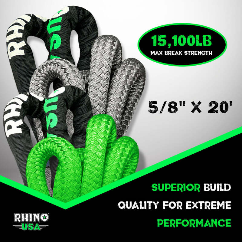 Rhino USA Kinetic Energy Recovery Rope (5/8In X 20Ft) Green - Image 4