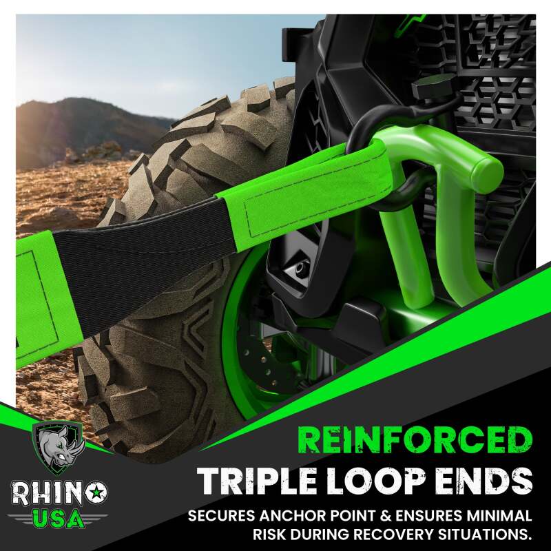 Rhino USA Recovery Tow Strap 3Inx20Ft (Black) - Image 5