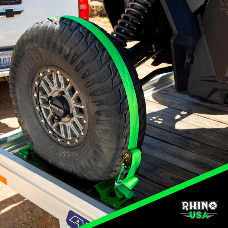 Rhino USA Utv Wheel Chock Tie-Down Kit (4-Wheel Kit) (Green) - Image 4