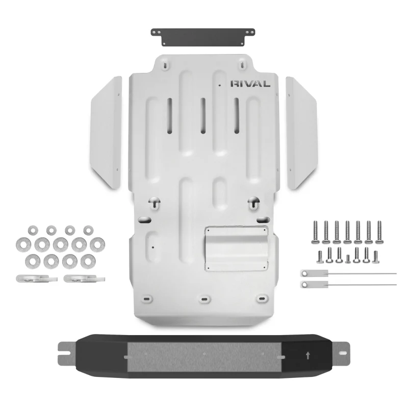 Rival 10-24 Toyota 4Runner Aluminum Transmission Transfer Case Catalytic Converter Skid Plate