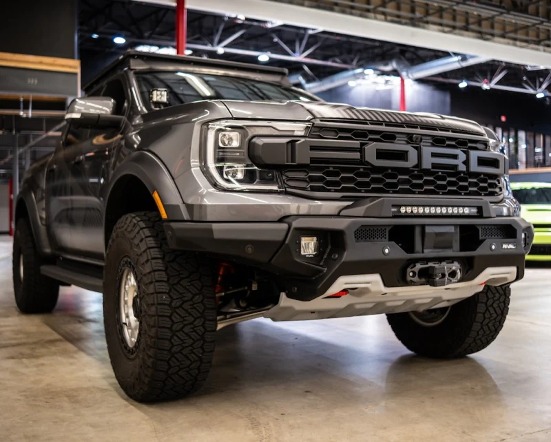 RIVAL 24-26 Ford Ranger Raptor Front Aluminum Bumper w/Winch Mount and Recovery Points - Image 8