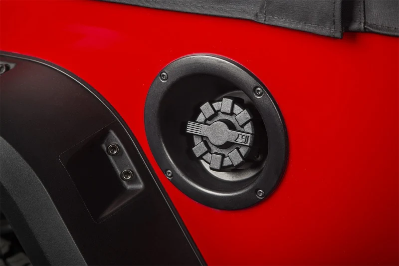 Rugged Ridge 01-19 Jeep Wrangler TJ/LJ/JK/JL Black Elite Aluminum Fuel Cap - Image 4