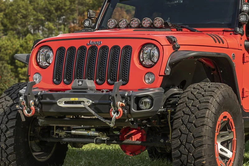 Rugged Ridge 07-18 Jeep Wrangler JK Arcus Front Bumper Set w/Tray & Hooks - Image 2