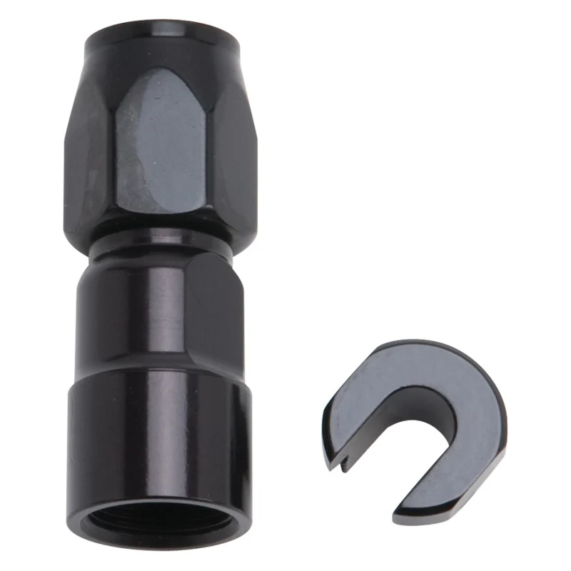 Russell Performance 3/8in SAE Quick Disc Female to -6 Hose Black Straight Hose End - Image 2