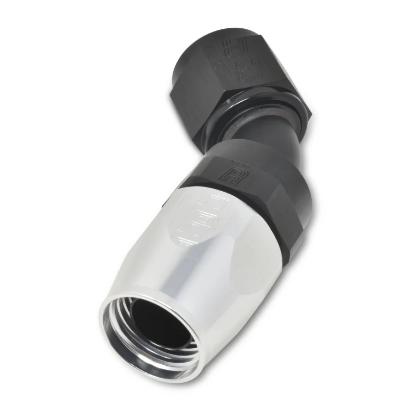 Russell Performance -6 AN Black/Silver 45 Degree Full Flow Hose End - Image 6