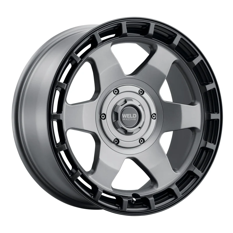Weld Off-Road Ridge 17x9 - 5x114.3 / 5x127 BP - ET-12 - 78.1mm CB Satin Gunmetal Wheel (Black Ring)